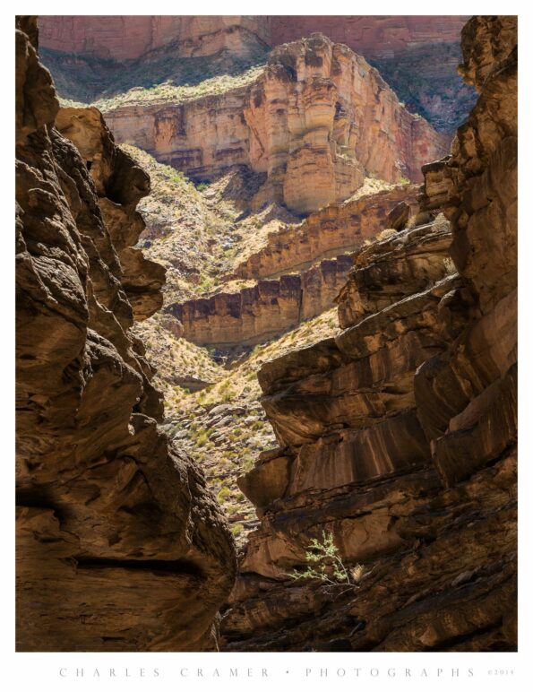 View Through Blacktail Canyon to Main Canyon Wall, Grand Canyon