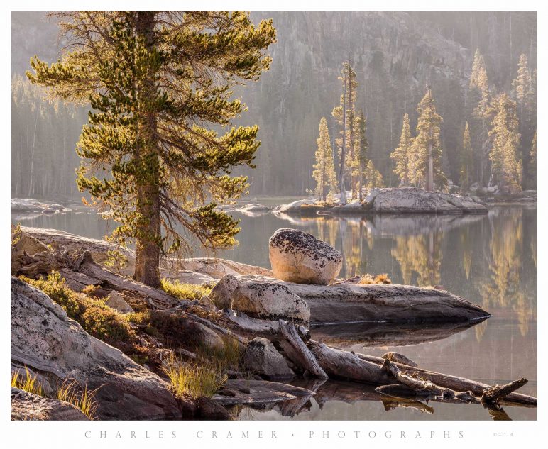 Morning Backlight, Alpine Lake, Yosemite